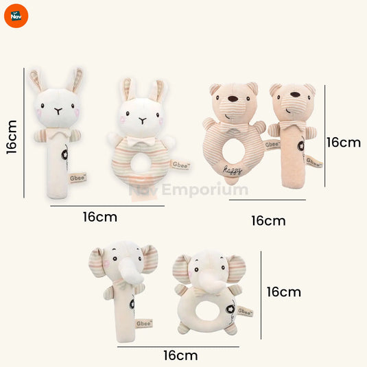 Washable soft baby rattle toy