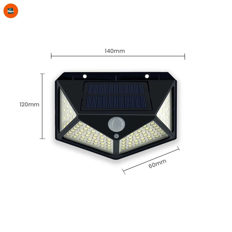 Wide angle solar wall lights