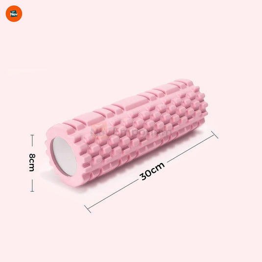 Dimension image showing hollow foam roller sizes