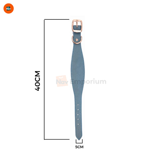 Wide leather collar for dogs