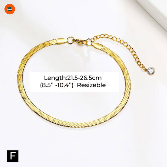 Waterproof gold ankle bracelets