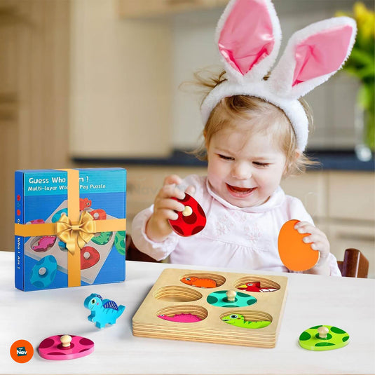 Toddler Playing Dinosaur Puzzle