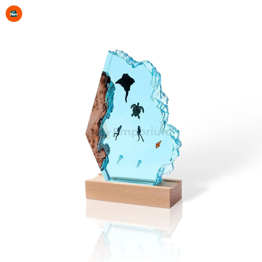 Handmade ocean resin lamp