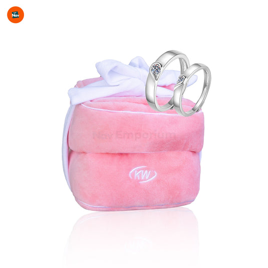 Pink Plush Ring Box Front View