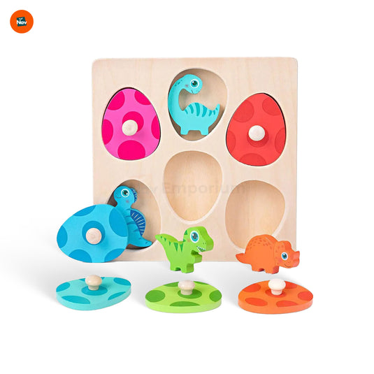 Wooden Dinosaur Puzzle Set