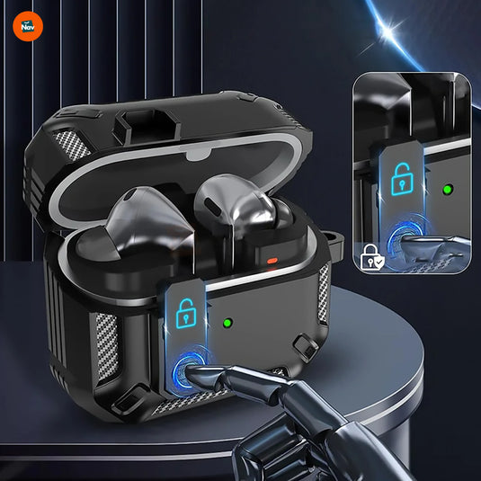 Shockproof earbuds case with carabiner