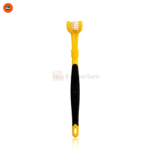 Three-sided pet toothbrush