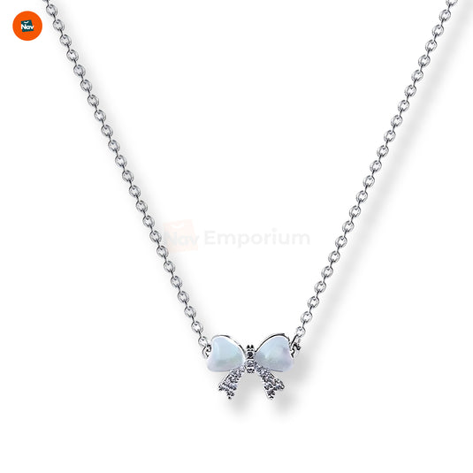 AAA+ cubic zirconia bow necklace