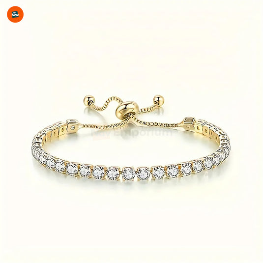 14K gold tennis anklet
