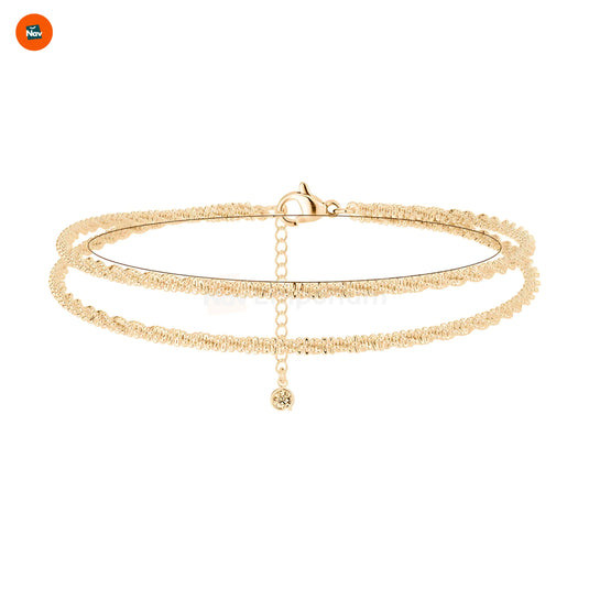 Gold & Silver Layered Anklet