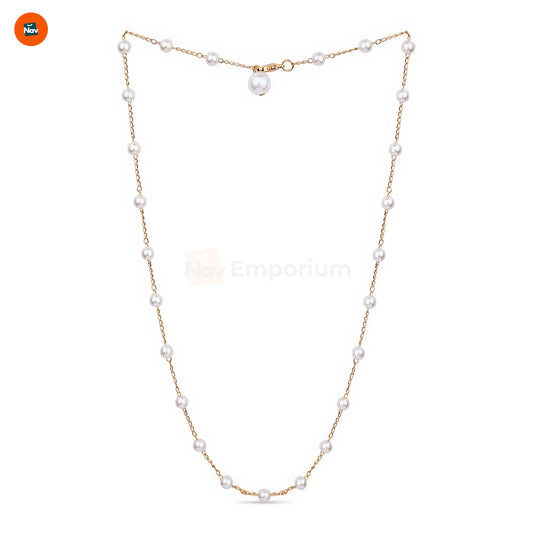 Gold pearl choker necklace