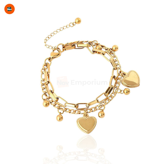 Adjustable silver charm bracelet