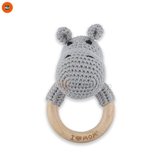 crochet baby wrist rattle toy