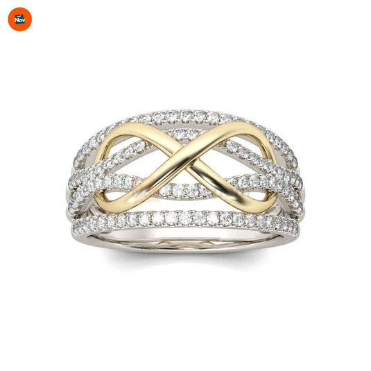 Two-tone infinity ring