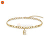 GlimmerGold Initial Layered Anklet
