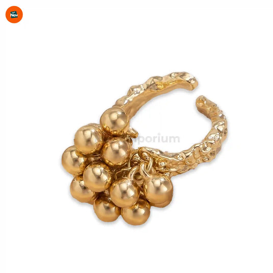 Adjustable floral silver ring