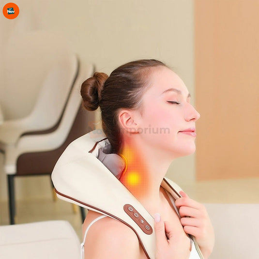 Portable shiatsu neck wrap device