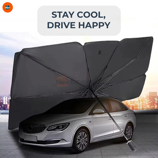 Compact windshield sunshade storage