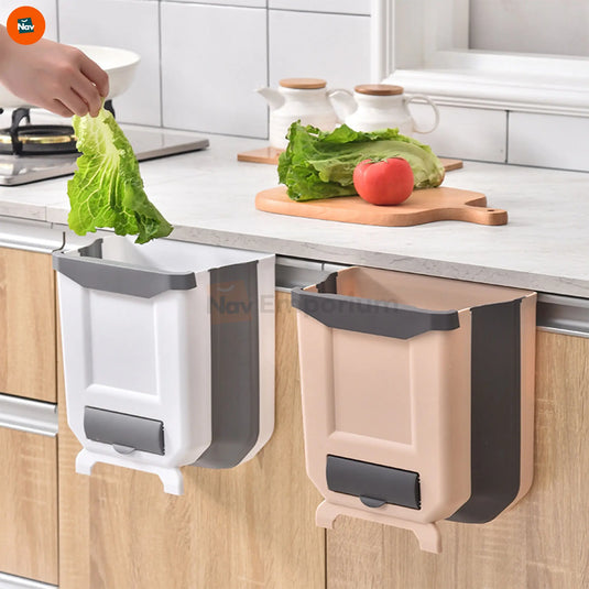Wall-mounted foldable trash bin