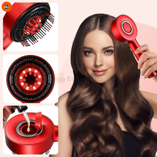 Lifestyle image depicts red light therapy hair growth