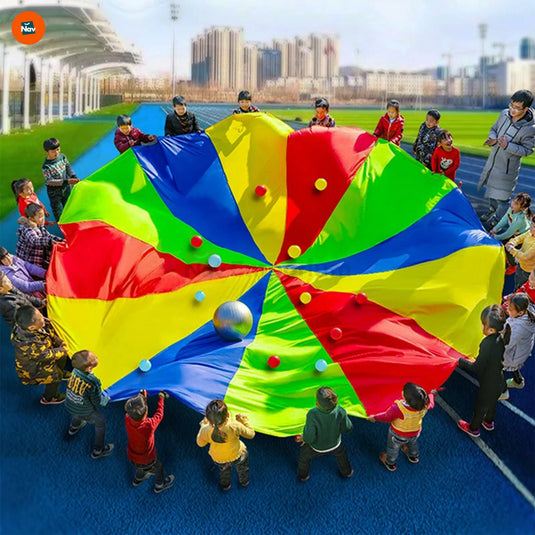 Children enjoying GSI Play Parachute outdoors