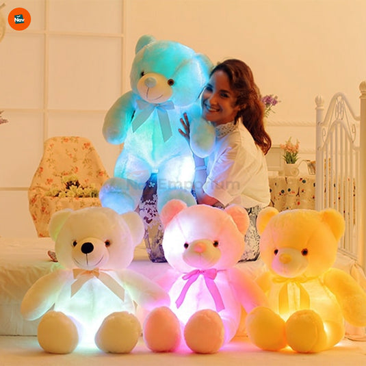 Soft plush teddy bear with LED lights
