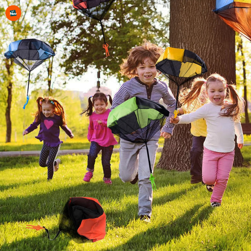 Children enjoying outdoor play with parachute