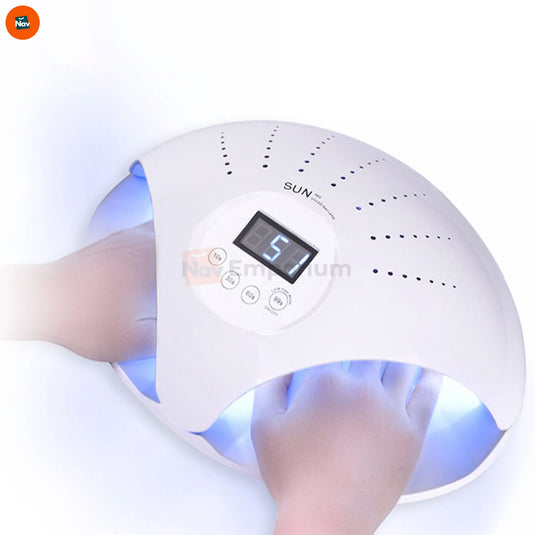 Lifestyle shot using UV nail lamp at home