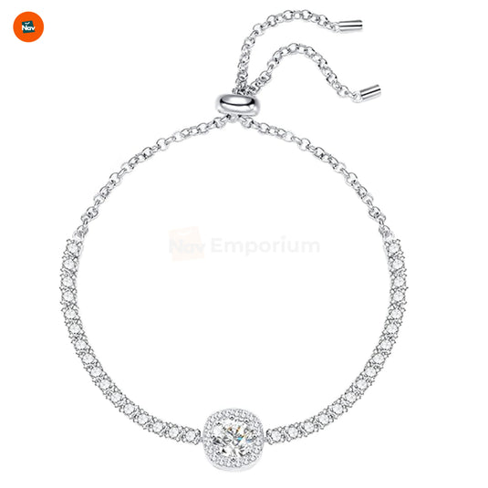 Adjustable moissanite tennis bracelet