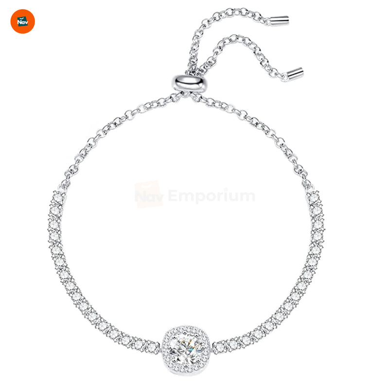 Adjustable moissanite tennis bracelet