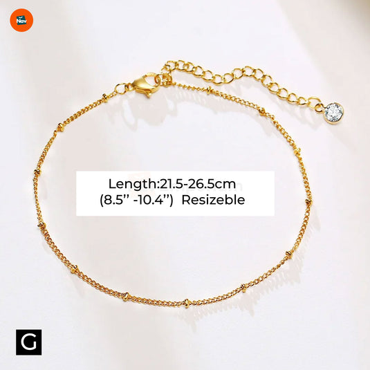 Hypoallergenic gold anklet set