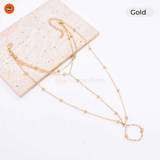 Multi-layer tassel ankle chain