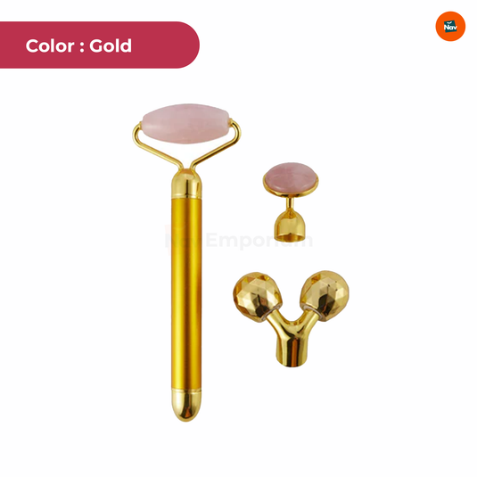 Variant image showing gold color options electric facial roller