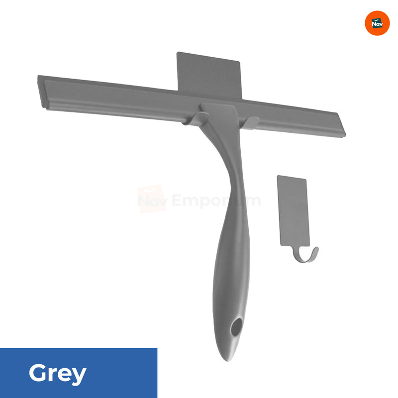 Shower squeegee with water droplets