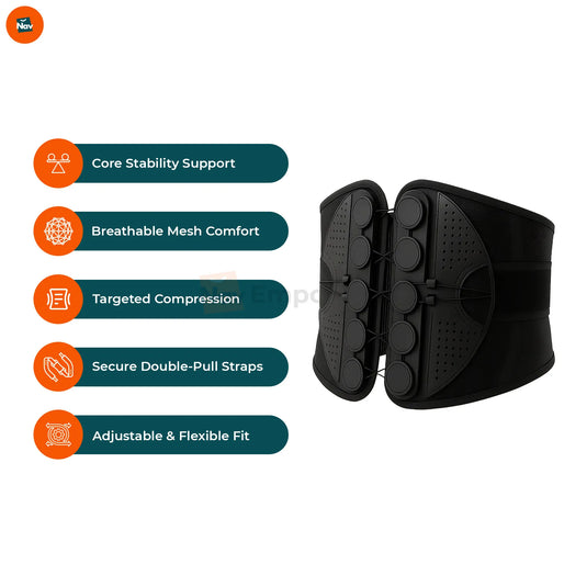 reinforced straps, lumbar support belt