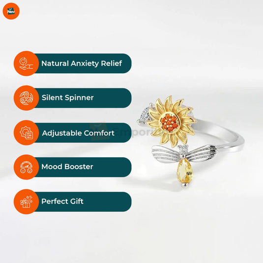 Moonstone anxiety relief spinner ring