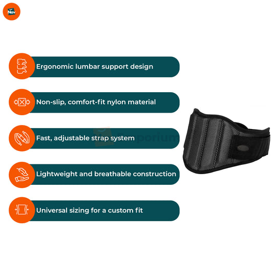 Lumbar back brace performance improvement stats.