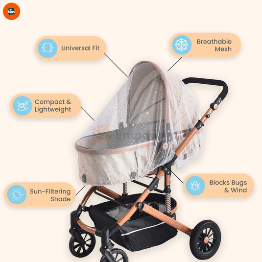 Stroller mosquito net side view
