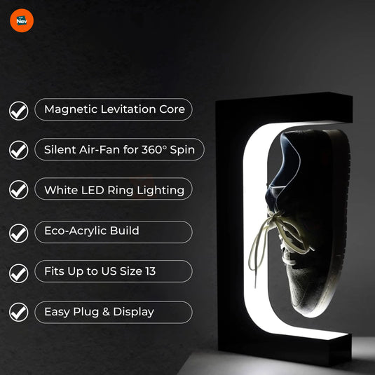 Magnetic floating sneaker stand