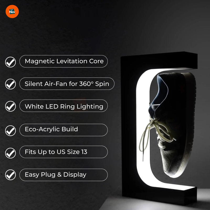 Magnetic floating sneaker stand
