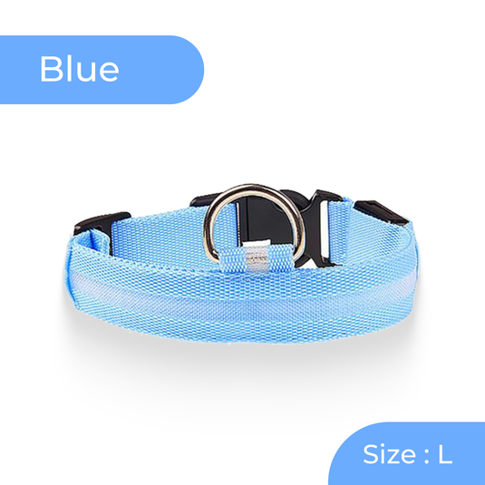 Flashing LED safety dog collar