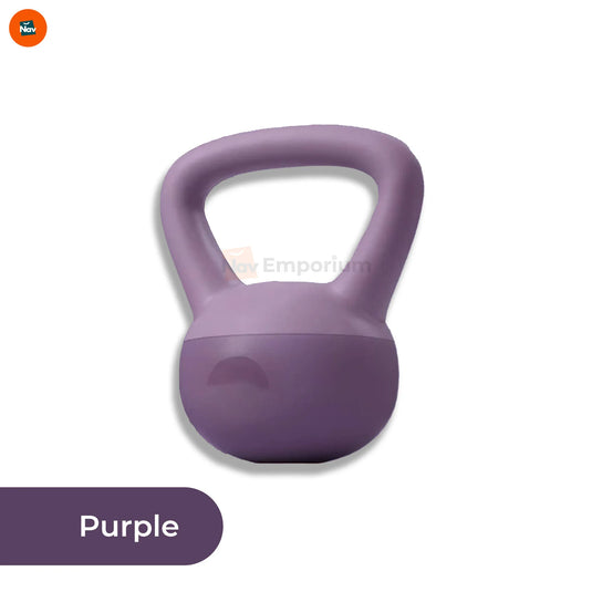 Purple kettlebell on a white background