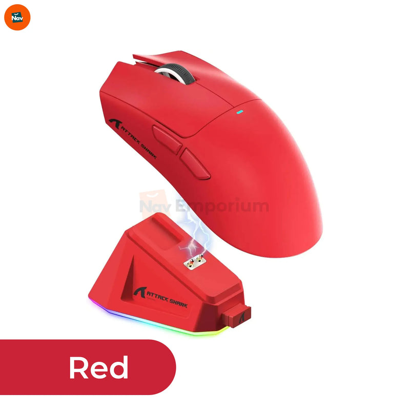 shot of wireless RGB charging gaming mouse in use