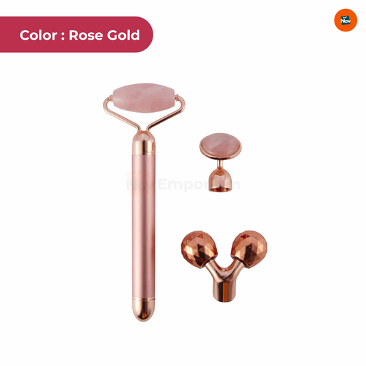 Variant image showing red color options electric facial roller