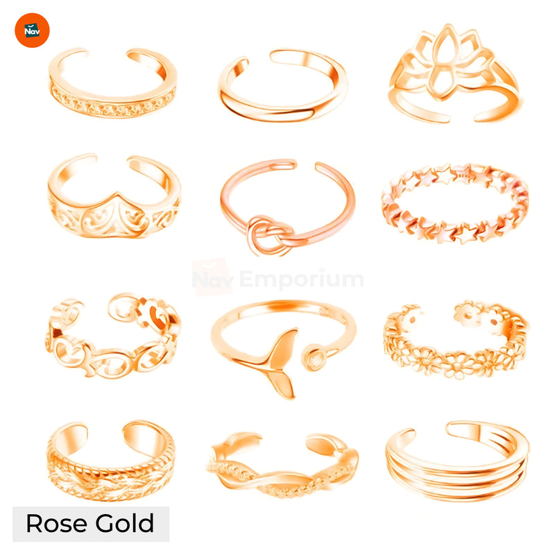 Unboxing adjustable toe rings set