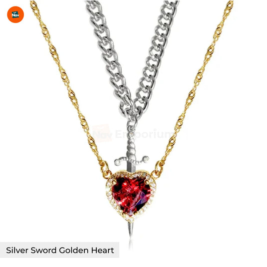 Fashionable Heart Sword Pendant