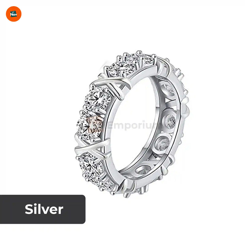 Sparkling CZ love ring