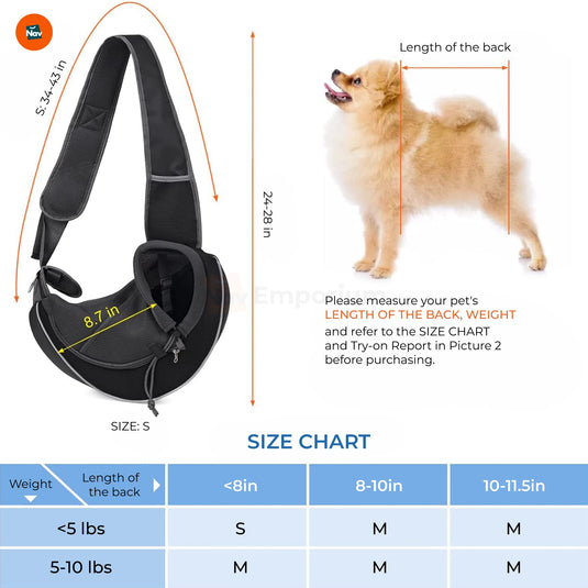Hands-free dog sling carrier -1