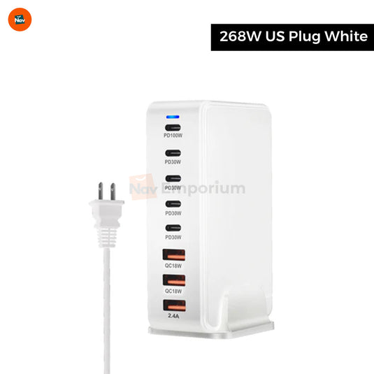 TechPi 268W GaN Charger in workspace setup  5