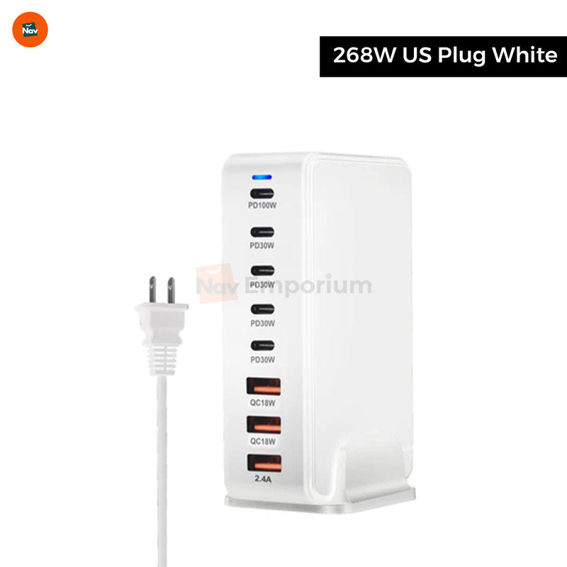 TechPi 268W GaN Charger in workspace setup  5